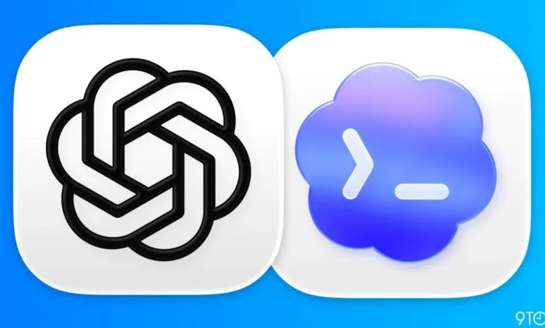 ChatGPT and Codex app icons side-by-side on a blue background.