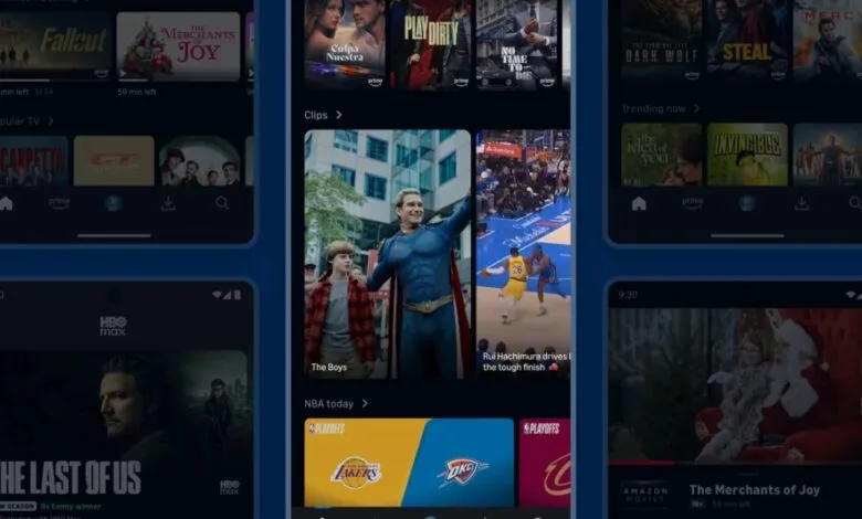 Prime Video app interface showcasing 'The Boys' clips, NBA highlights, and popular shows.