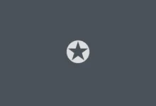 Gray background with a centered white circle containing a star.