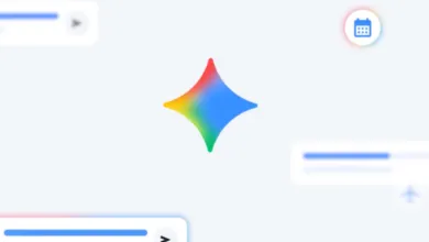 Abstract image with a colorful star and UI elements.