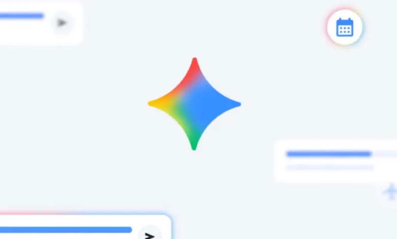 Abstract image with a colorful star and UI elements.