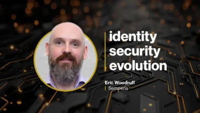 Eric Woodruff of Semperis with 'identity security evolution' text.