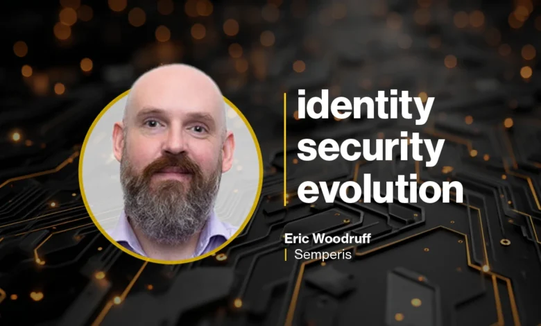Eric Woodruff of Semperis with 'identity security evolution' text.