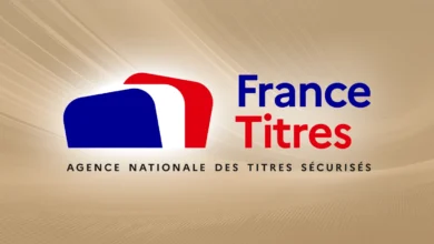 France Titres logo with blue, white, and red shapes on a tan background.