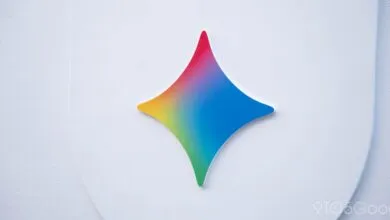 Gemini AI logo: colorful star shape on white background.