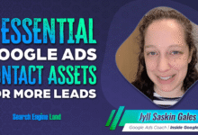 Google Ads contact assets graphic featuring Jyll Saskin Gales, Google Ads Coach.