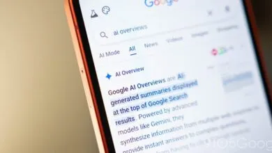 Google AI Overviews displayed on a smartphone screen.