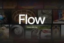 Flow interface with diverse visual content displayed in a grid layout.