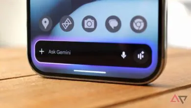 Smartphone screen showing 'Ask Gemini' prompt with app icons above.