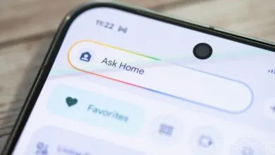 Close-up of a smartphone screen displaying the Google Home app interface.