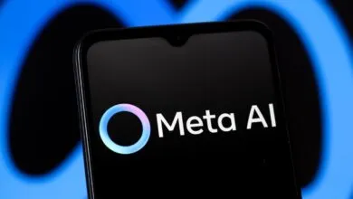 Meta AI logo displayed on a smartphone screen.