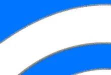 Abstract design with white shapes outlined in gray against a blue background.