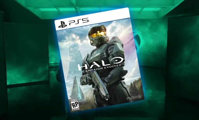 Halo: Combat Evolved game cover for PS5, featuring Master Chief.