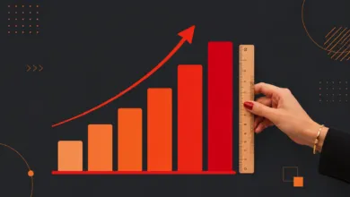 Bar graph showing growth with a ruler measuring the highest bar.