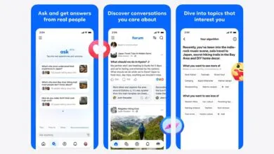 Screenshots of a forum app with questions, answers, and personalized topic suggestions.