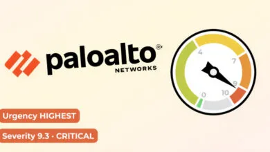 Palo Alto Networks logo with a severity gauge indicating a critical level.