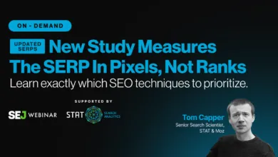 Webinar promo: New study measures the SERP in pixels, not ranks.