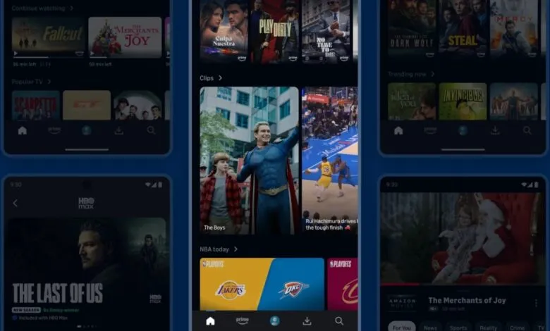 Screenshots of Prime Video and HBO Max apps on a mobile device.