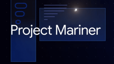 Project Mariner logo with blue accents and white text on a dark background.