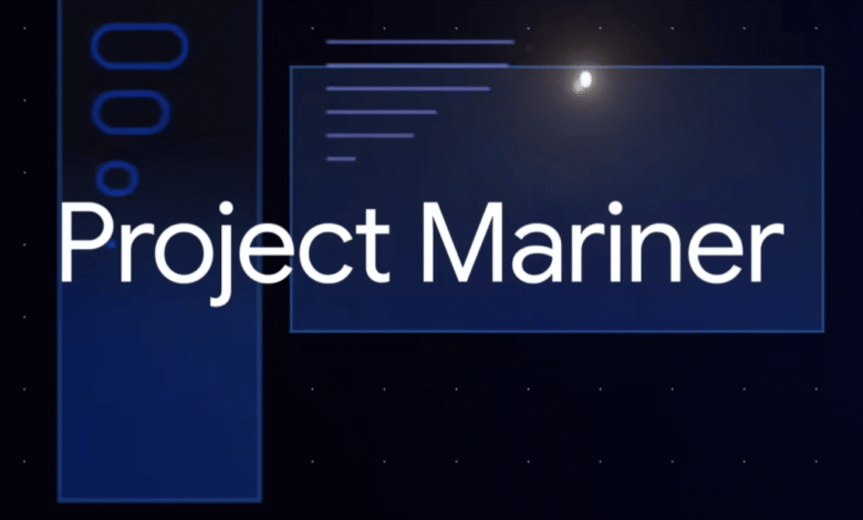 Project Mariner logo with blue accents and white text on a dark background.