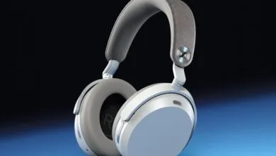 Sennheiser Momentum 4 wireless headphones in gray and silver.