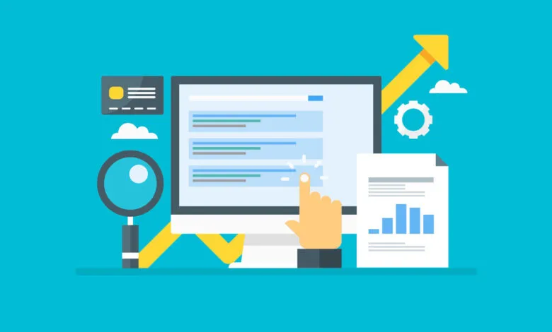 Flat vector illustration of business analysis and growth concept.