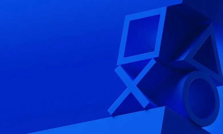 Blue PlayStation symbols: square, triangle, X, and circle.