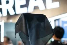 XREAL AR glasses are veiled in black cloth, hinting at a new product.