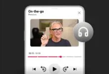 Smartphone displaying YouTube's 'On-the-go' mode with a woman visible.