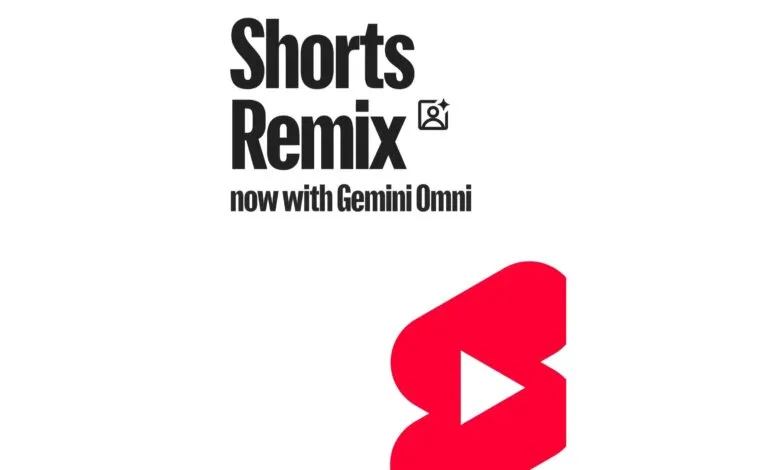 YouTube Shorts Remix logo with Gemini Omni integration.