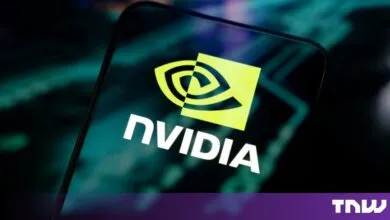 Nvidia logo displayed brightly on a modern smartphone screen.