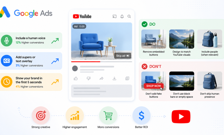 Google Ads guide illustrating best practices for creating effective YouTube video advertisements