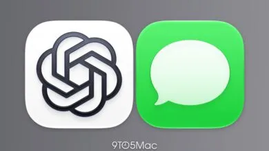 ChatGPT and Apple Messages app icons side by side on a gradient gray background