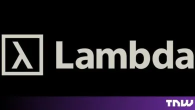 Lambda company logo featuring a Greek lambda symbol in a square alongside the text Lambda against a black background