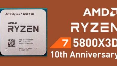 AMD Ryzen 7 5800X3D processor processor showcased alongside promotional text on a brown background.