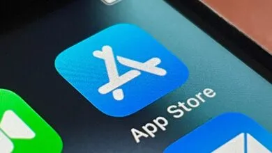 Close-up of the Apple App Store icon displayed on an iOS smartphone screen