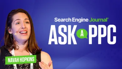 PPC expert Navah Hopkins presenting on stage for Search Engine Journal Ask A PPC column