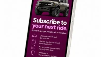 Smartphone displaying the Autonomy app with a Ford Bronco and car subscription details.