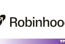 The Robinhood company logo featuring a feather icon next to bold text on white.