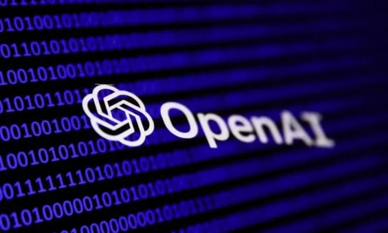 OpenAI on blue bg of bits