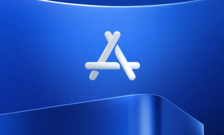 Close-up of the Apple App Store logo: a stylized white 'A' on a deep blue background.