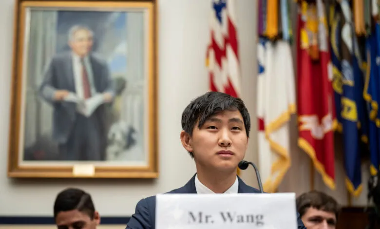 Alexandr Wang, CEO of Scale AI, testifies before a House subcommittee on AI in warfare.