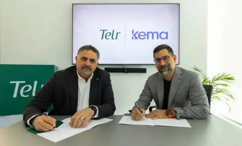 Telr and Kema executives sign partnership agreement.