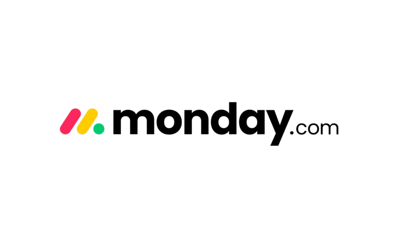 Monday.com logo: three colorful rounded rectangles and a circle.