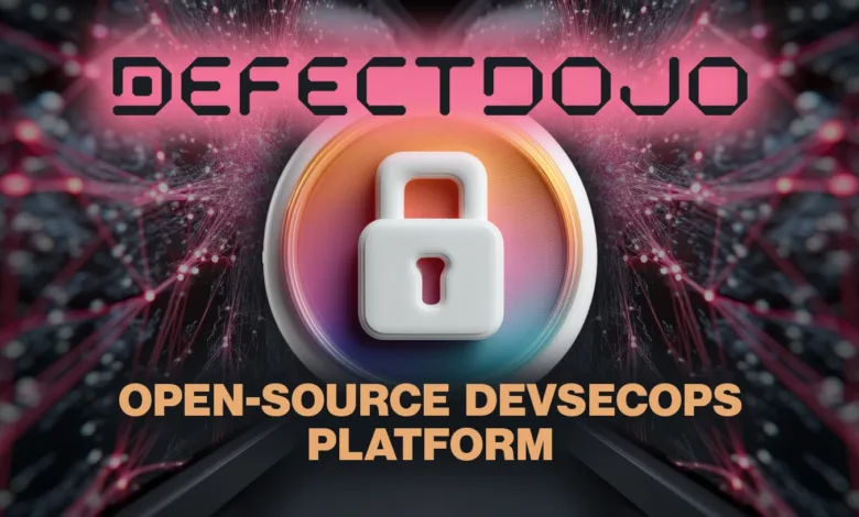 DefectDojo open-source DevSecOps platform logo with a padlock icon.