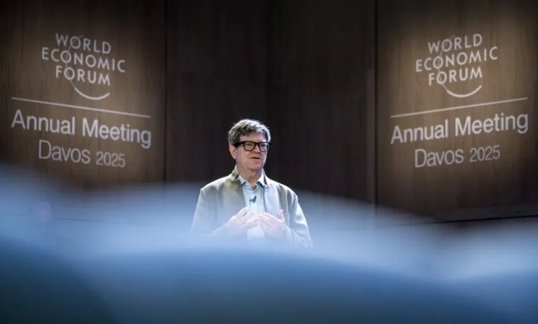 Man speaking at the World Economic Forum Annual Meeting in Davos 2025.