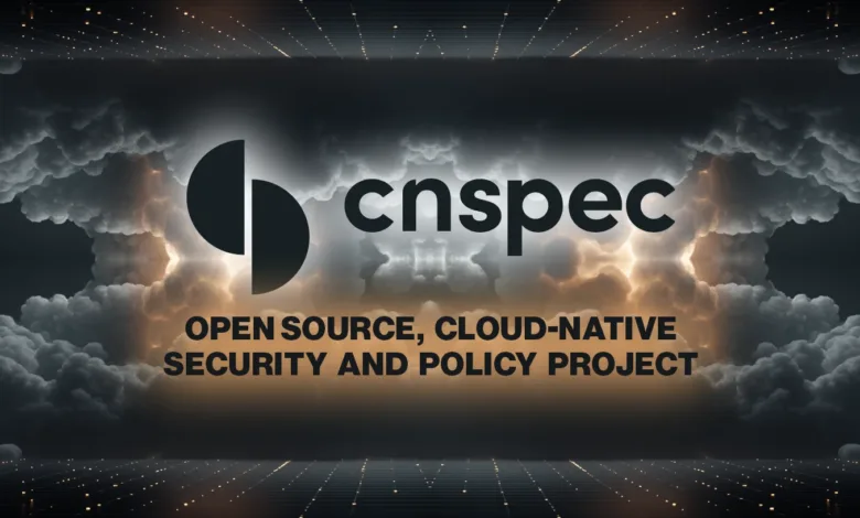 CNSpec logo with cloud background and grid of lights.