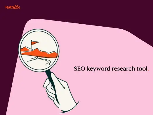 Illustration of a hand holding a magnifying glass over a mountain landscape.