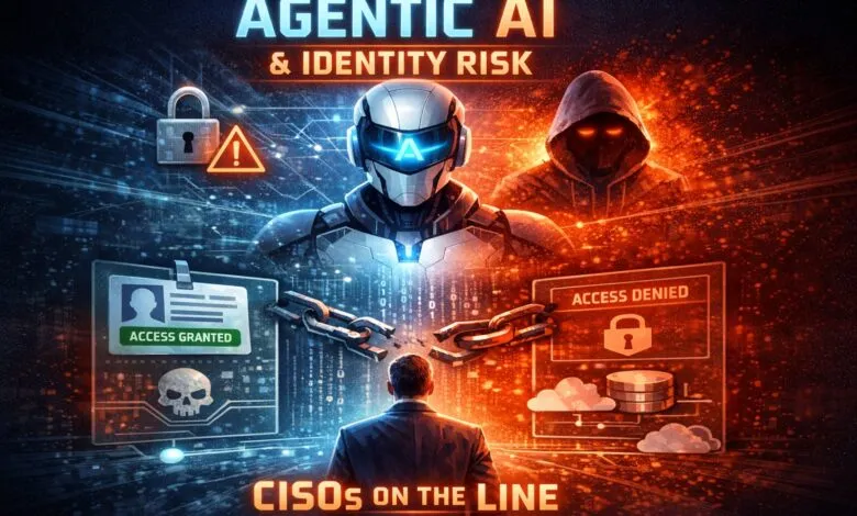Agentic AI & Identity Risk: A visual representation of cybersecurity challenges.
