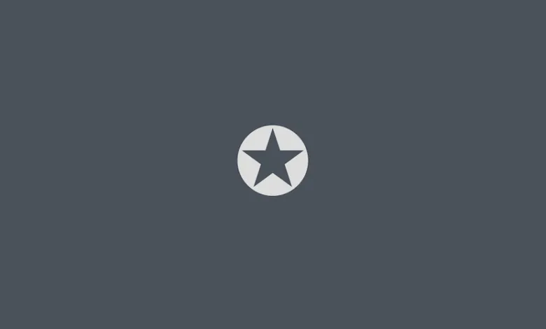 Gray background with a centered white circle containing a star.